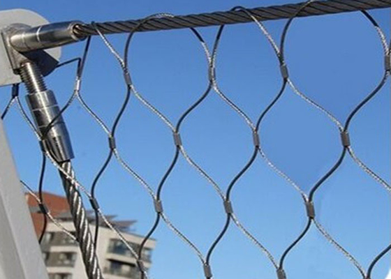 SUS 316 Stainless Steel Wire Rope Mesh Fencing 2.0mm Weather Proof