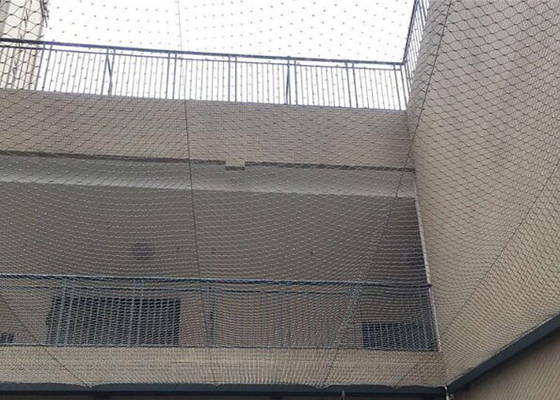 Yüksük ızgaralı esnek Inox paslanmaz çelik tel halat ağ ağı 2.0 Mm Tel 50*50mm Delik