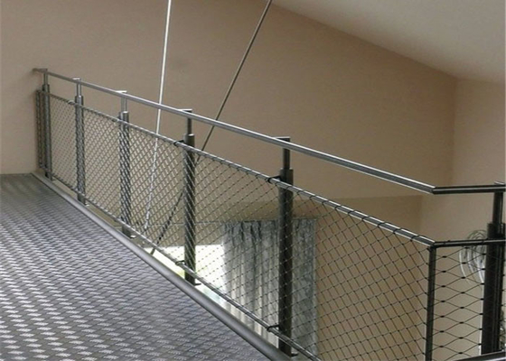 Balkon 1.2mm Paslanmaz Çelik Halat Mesh Netleştirme 300x300mm Delik