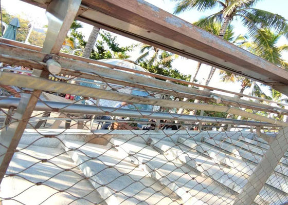 SS304 Esnek Paslanmaz Çelik Tel Kablo Örgü 2.0 Mm Tel 50x50 Mm Delik