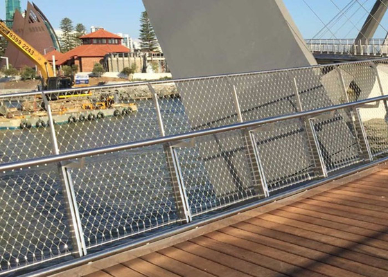 Köprü 3.0 MM 60x60 MM Delik için Paslanmaz Çelik Düşme Koruması Güvenlik Ağı