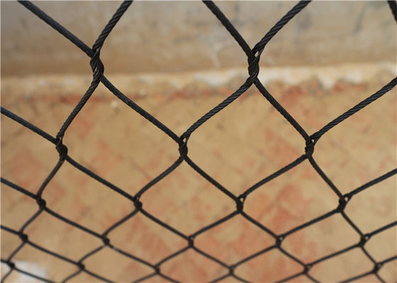 Anti UV Ferruğu Siyah Oksit Tel Halat, Dokuma Halat Zoo Mesh CE Onaylandı