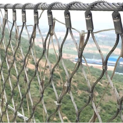 Elmas Paslanmaz Çelik Kablo Ağı Köprü Güvenliği Koruması Düşme Önleyici Ağ