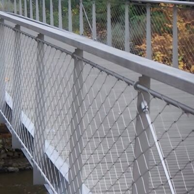 Diamond Paslanmaz Çelik Kablo Ferrule Köprü Güvenliği için Dokunmuş Tel İpi Ağı